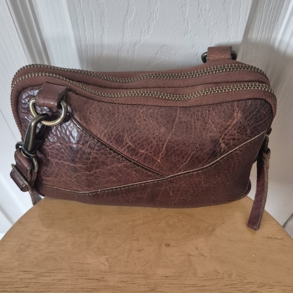 Duluth Trading Company Brown Lifetime Leather Dual Zip Wallet Crossbody Purse - Picture 7 of 14